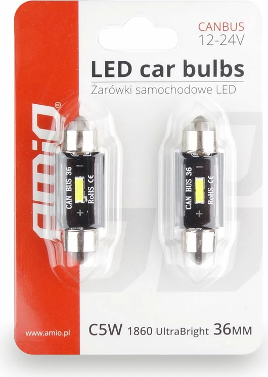 LED CANBUS 1860 1SMD UltraBright Festoon C5W / C10W / C3W 36mm E Bardhe 12V/24V