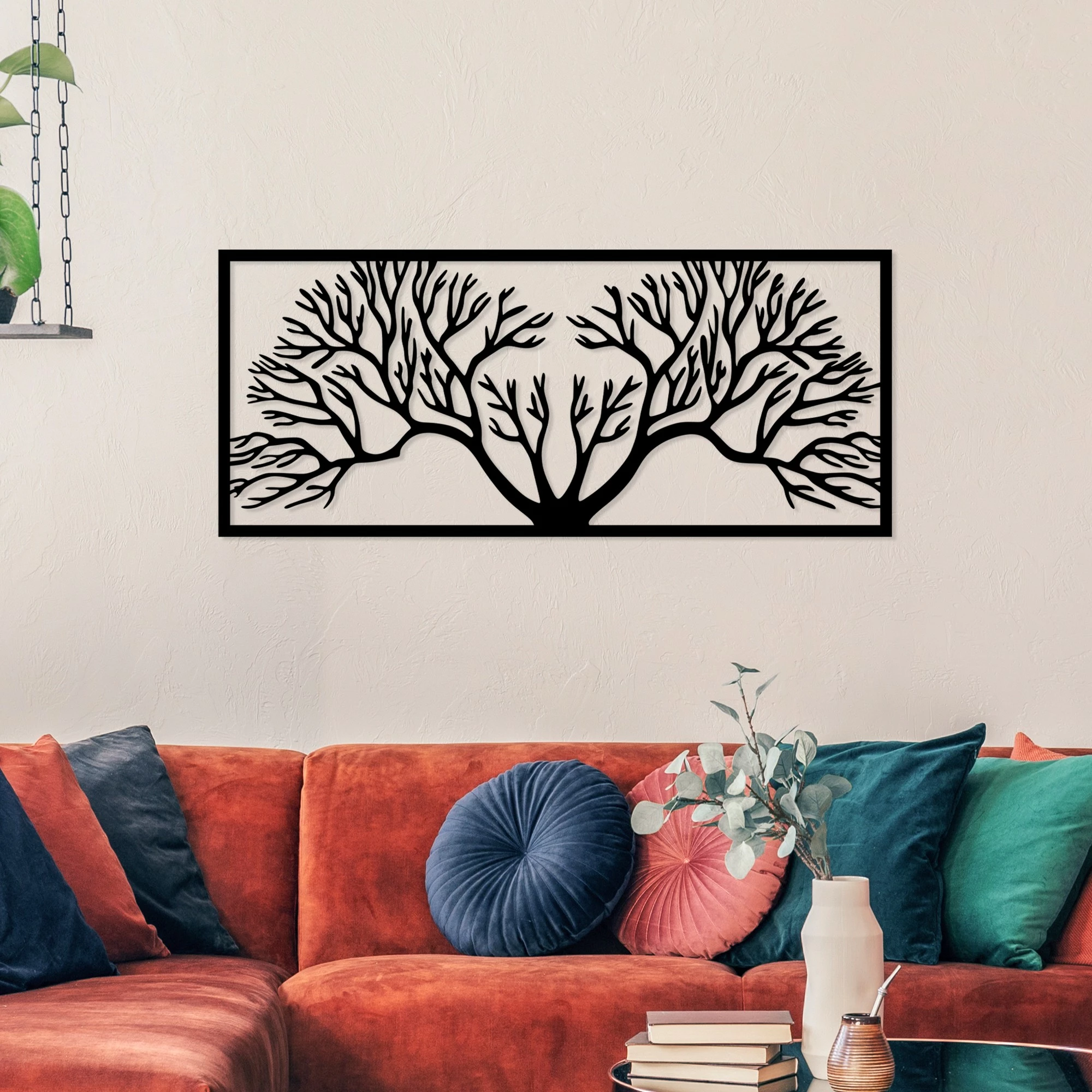 Aksesor dekorativ metalik për mur, Wallity, Horn Tree