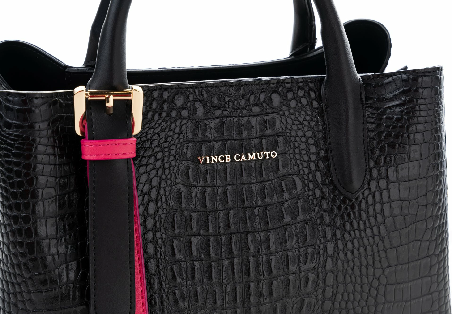 Çantë dore Vince Camuto Rome, krokodil e zezë