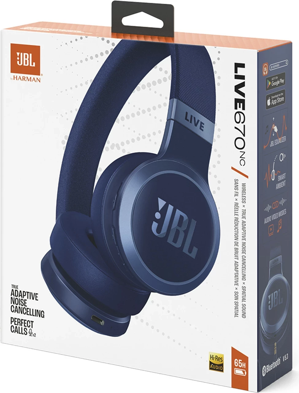 Kufje JBL Live 670NC Bluetooth me ANC, 65h, Blu