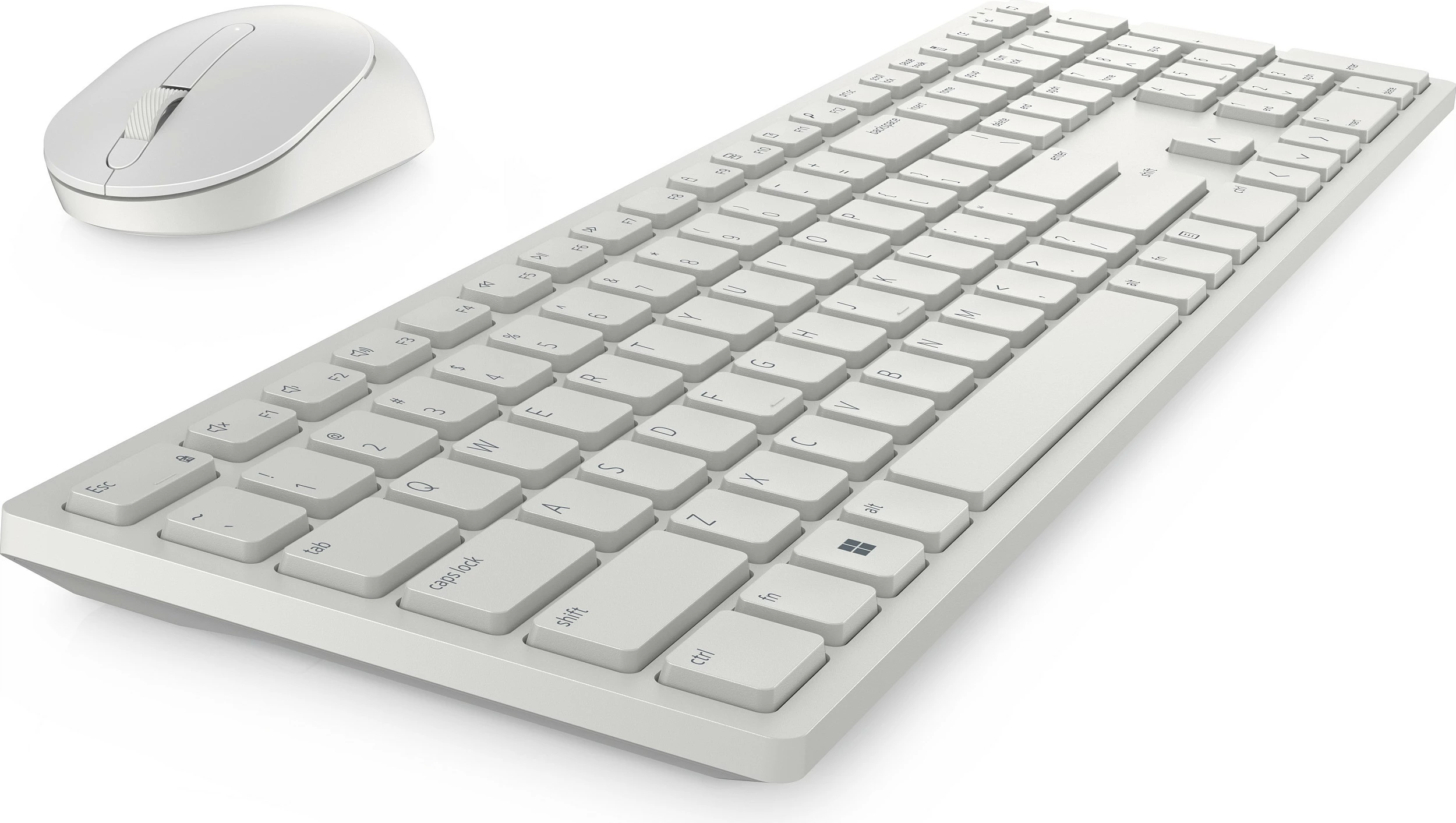 Set tastierë + maus wireless Dell KM5221W, QWERTZ, full-size, 1600 DPI, i bardhë