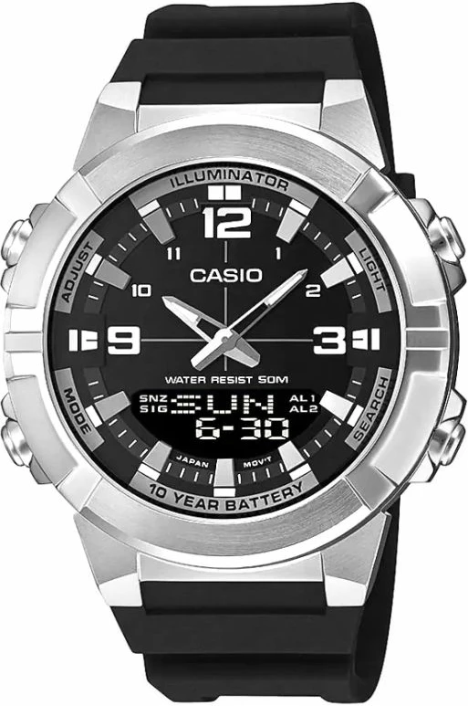 Orë dore për meshkuj CASIO, e zezë