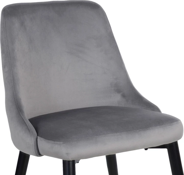 Karrige Zedna, kadife gri, këmbë metalike të zeza, 51x58x84cm