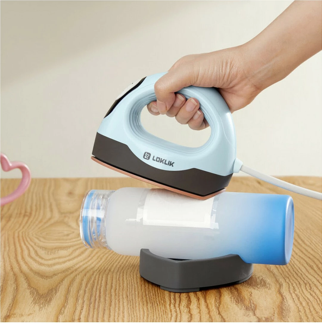 Hekur mini LOKLiK ImPress Mini 3, 550W, 200°C, LCD, termostat i rregullueshëm, rozë pastel/zi