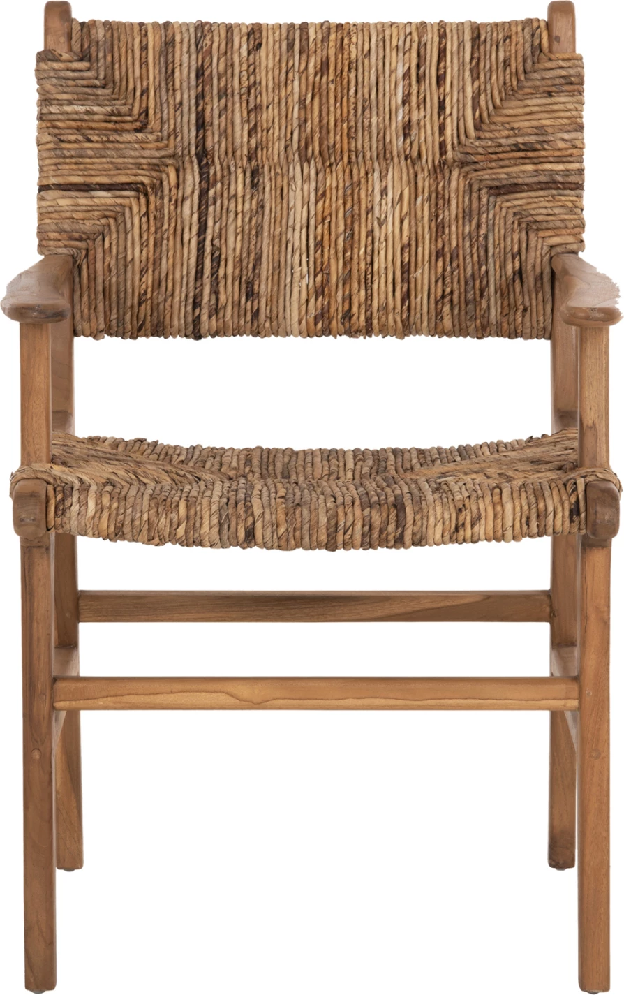 Karrige profesionale, dru teak dhe rush-matt, 57.5x59x87H cm, ΗΜ9400.11