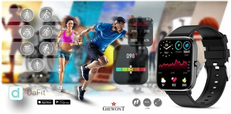 Smartwatch Giewont për femra, i zi