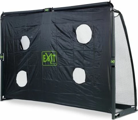 Portë futbolli Exit Finta 300x200 cm, me tarp stërvitjeje 3x2 m, e zezë