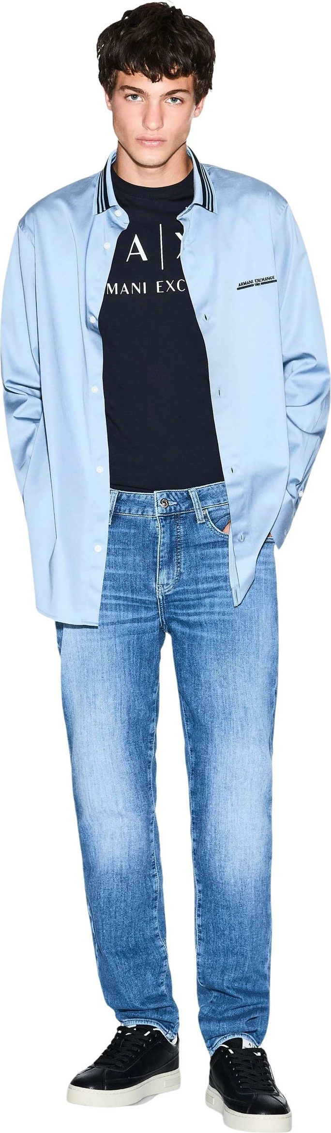 Xhinse skinny për meshkuj Armani Exchange XM000070 AF14368, blu denim [Madhësia: W38 L32]