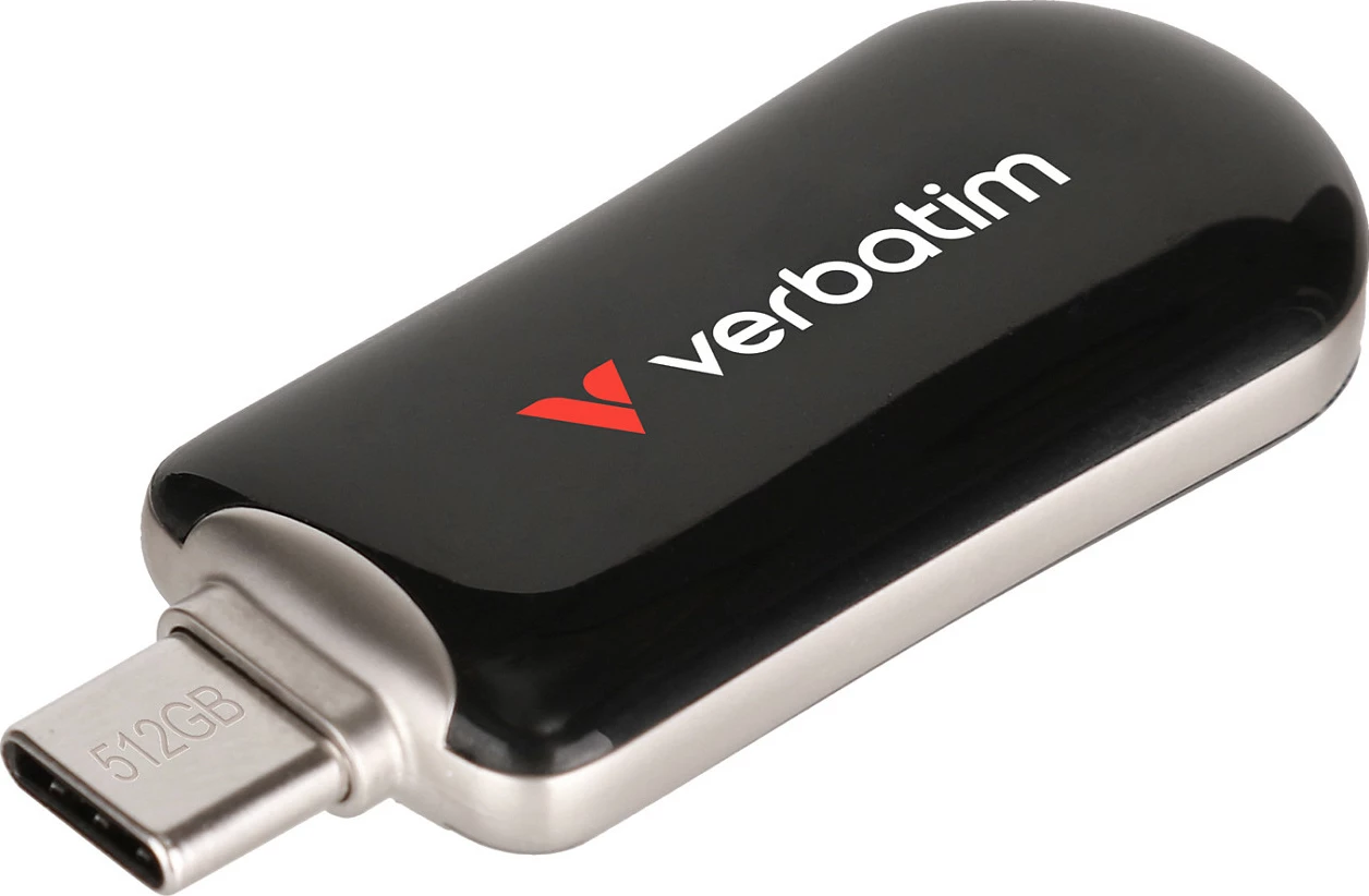 USB Verbatim Plectra 512GB, USB Type-C, e zezë