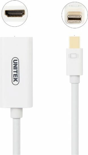 Adapter Unitek Y-6331 Mini DisplayPort në HDMI 4K, i bardhë