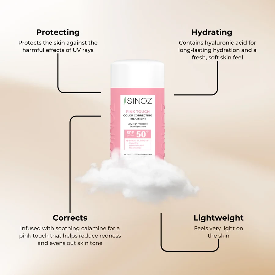 Krem kunder diellit Pink Touch Color Correcting Treatment SPF 50+