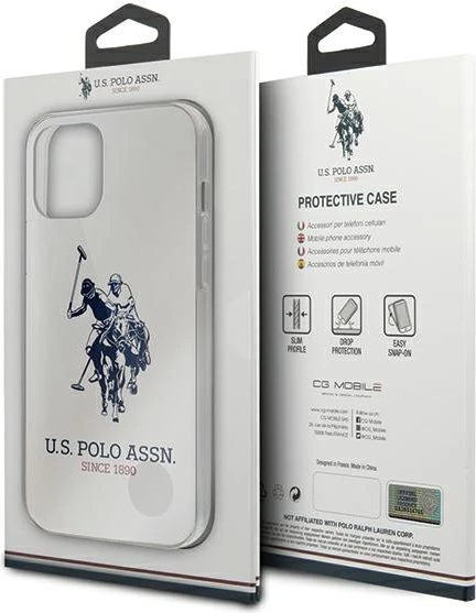 Mbështjellës U.S. Polo Assn. USHCP12MTPUHRWH për iPhone 12/12 Pro 6.1", Shiny Big Logo, Bardhë