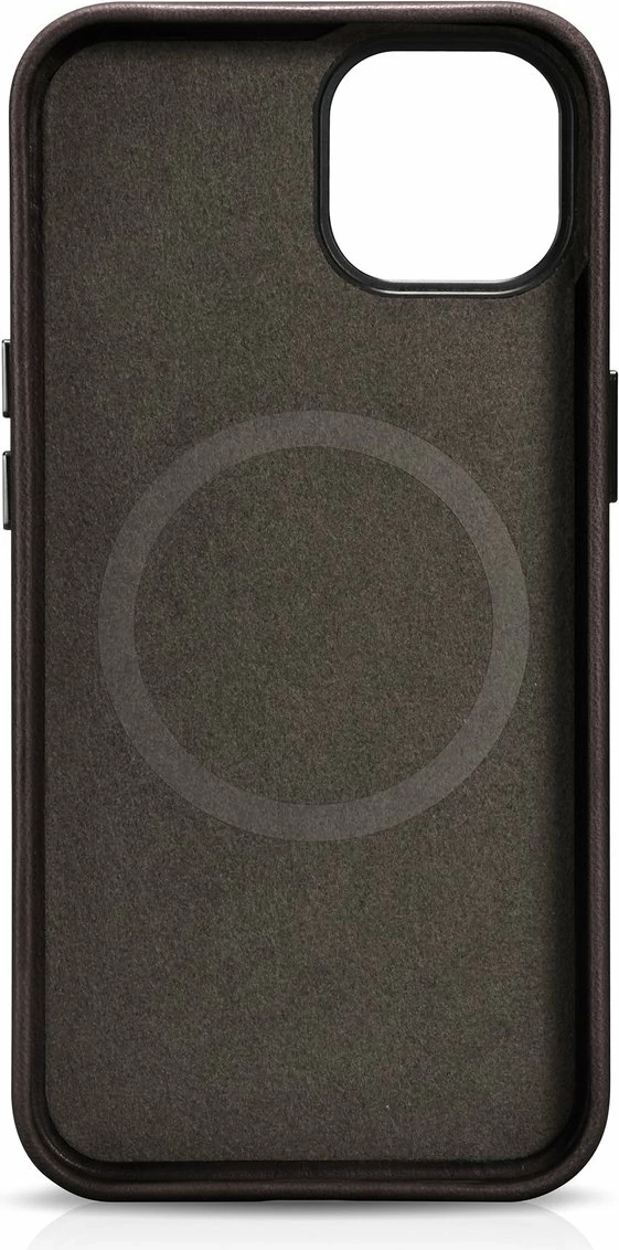 Mbështjellës iCarer Oil Wax Premium për iPhone 14 Plus, lëkurë natyrale, MagSafe, Kafe