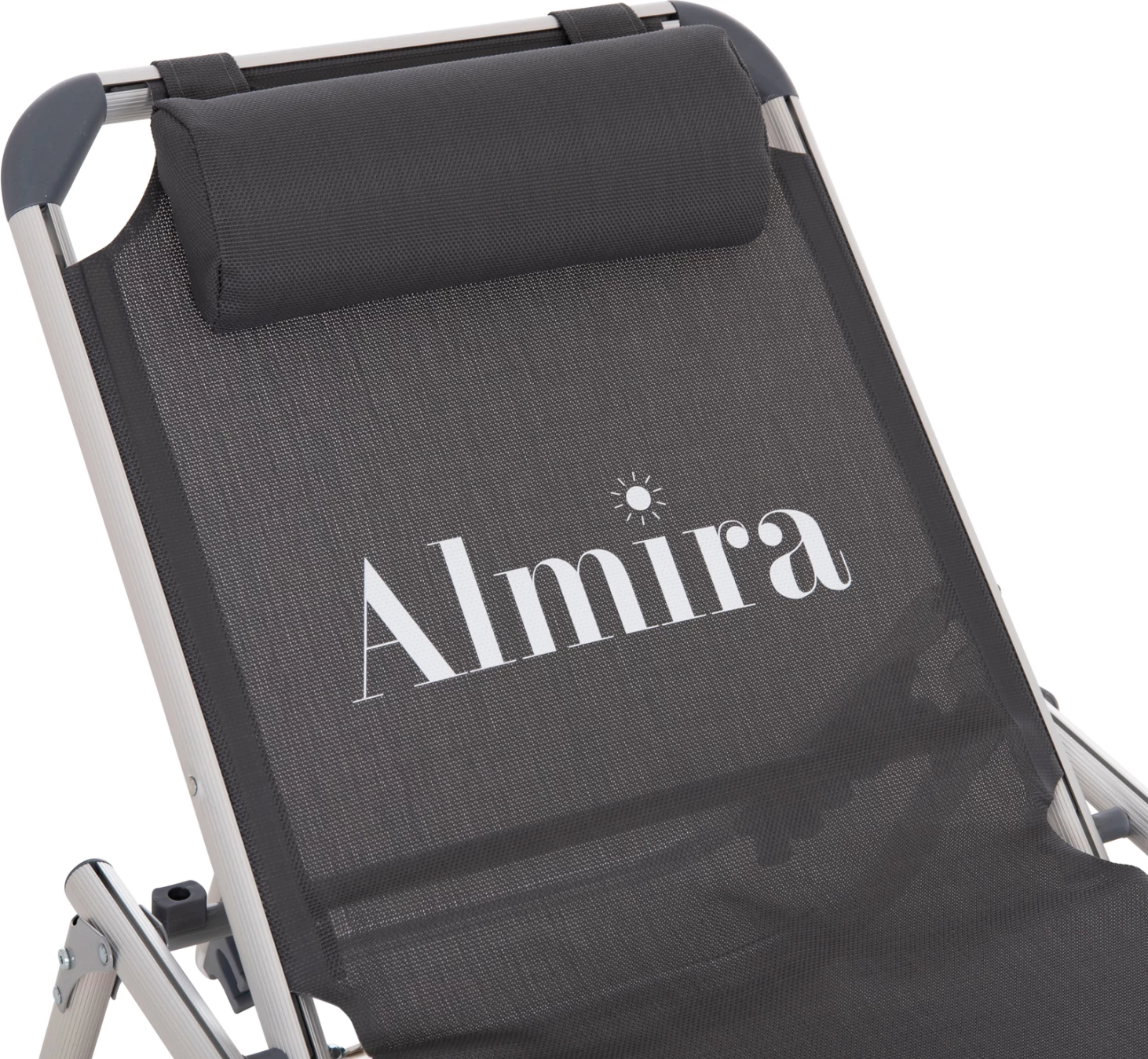 Shezlong plazhi i rëndë, alumin, tekstilene gri, ALMIRA FH5054.10, 187x59x78cm