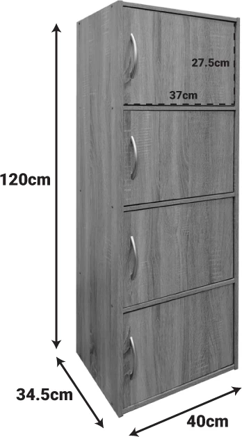 Dollap kolonë Gabino, ngjyrë e bardhë, 40x34.5x120cm