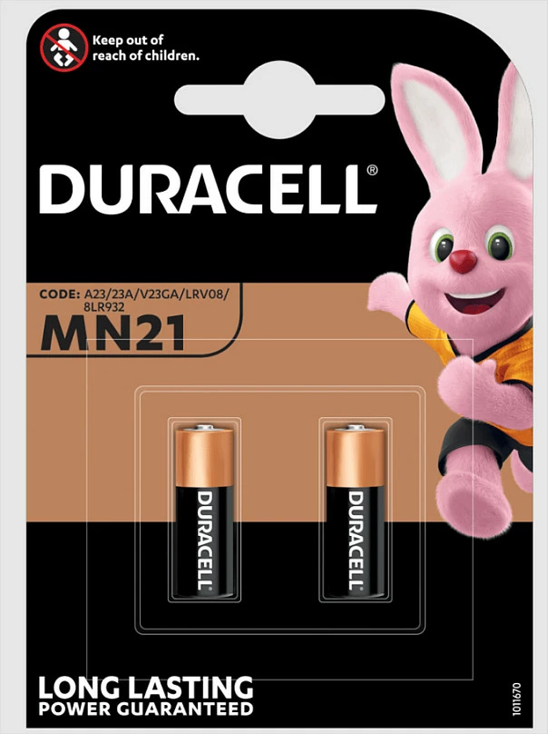 Bateri Duracell MN21 (A23) 12V alkaline, 2 copë, zezë/ari/argjend