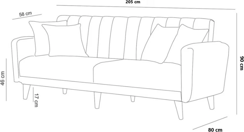 Divan-krevat treshe, Atelier del Sofa, ngjyrë e gjelbër
