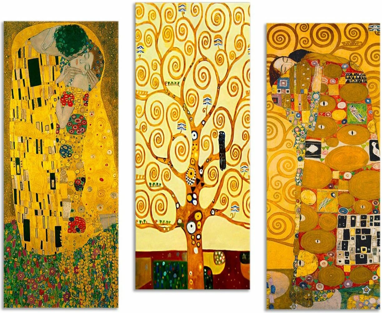 Pikturë dekorative MDF, 3 copë, Wallity, Gustav Klimt, MDF0067