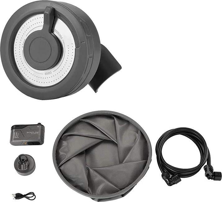 Set dushi portativ EcoFlow EFA-SHOWERKIT për kamping, gri