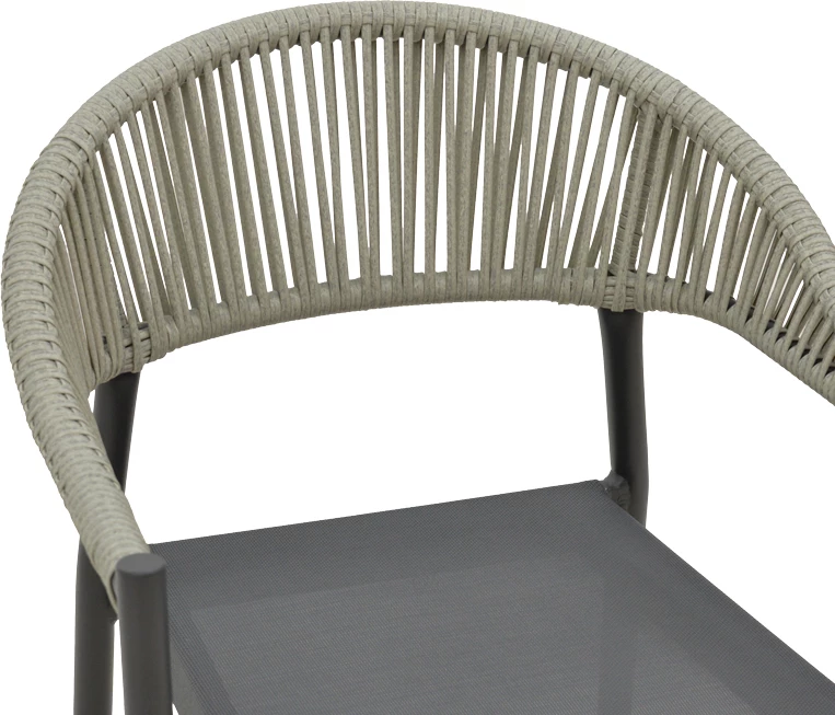 Karrige alumini Elation e grumbullueshme, kornizë antracit-tekstilen rattan antracit, 56x62x77cm
