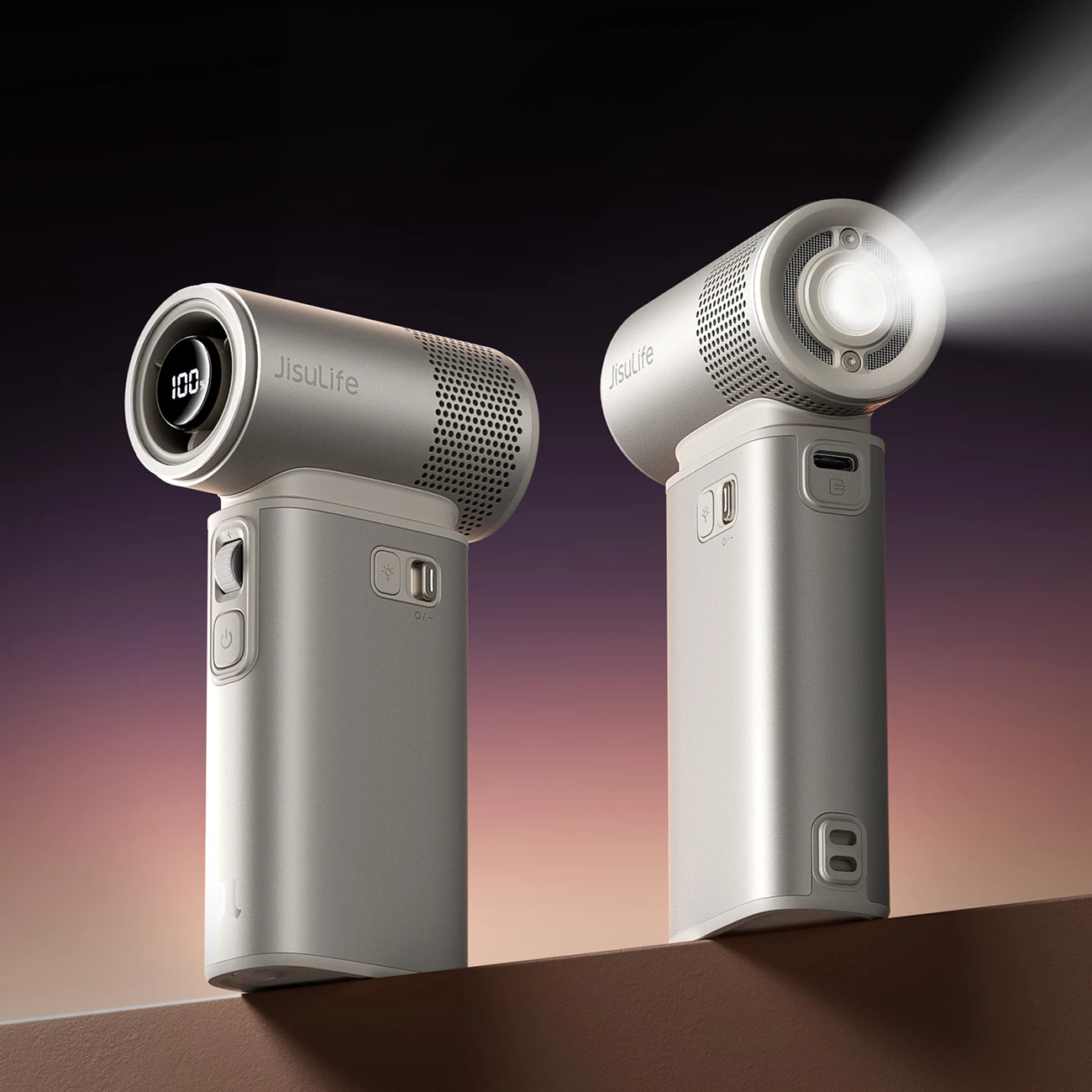 Ventilator dore Jisulife Ultra2 9000mAh 5-në-1 USB-C kafe