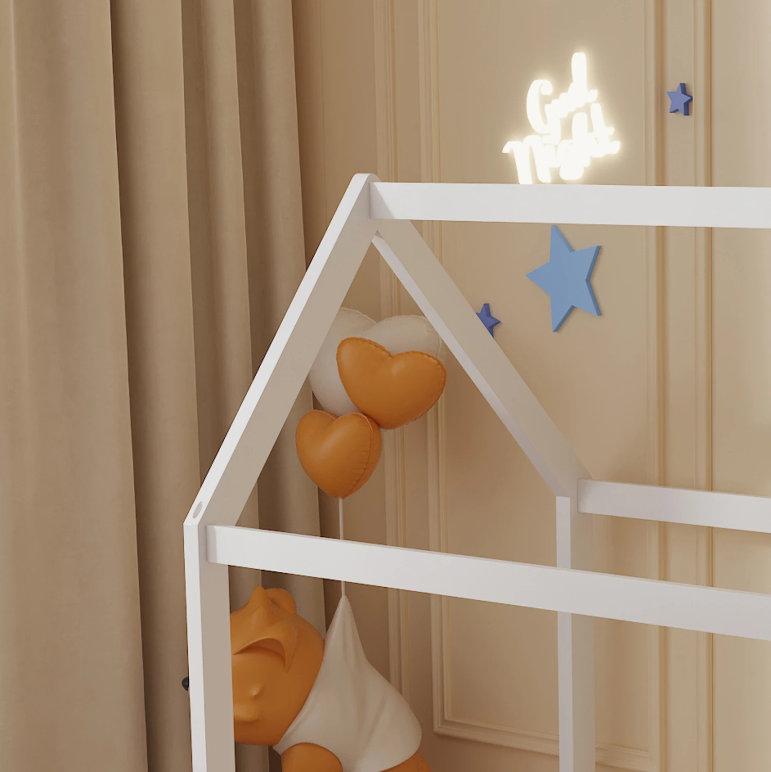Krevat për fëmijë PEPE FH678.03 t.MONTESSORI DRU PISHË E BARDHË 140x70cm 4