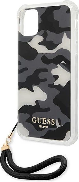 Mbështjellës Guess GUHCN61KSARBK për iPhone 11/XR, Camo Collection, i zi
