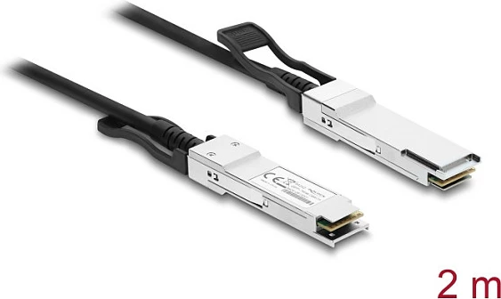 Kabl Twinax DeLOCK QSFP+ në QSFP+, 40 Gbps, 2 m, i zi