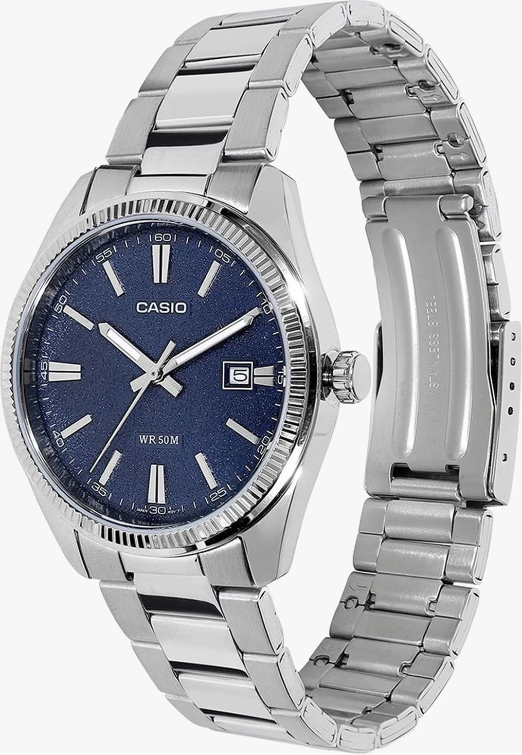 Orë dore Casio MTP-1302DA-2A1V, e argjendtë/kaltër