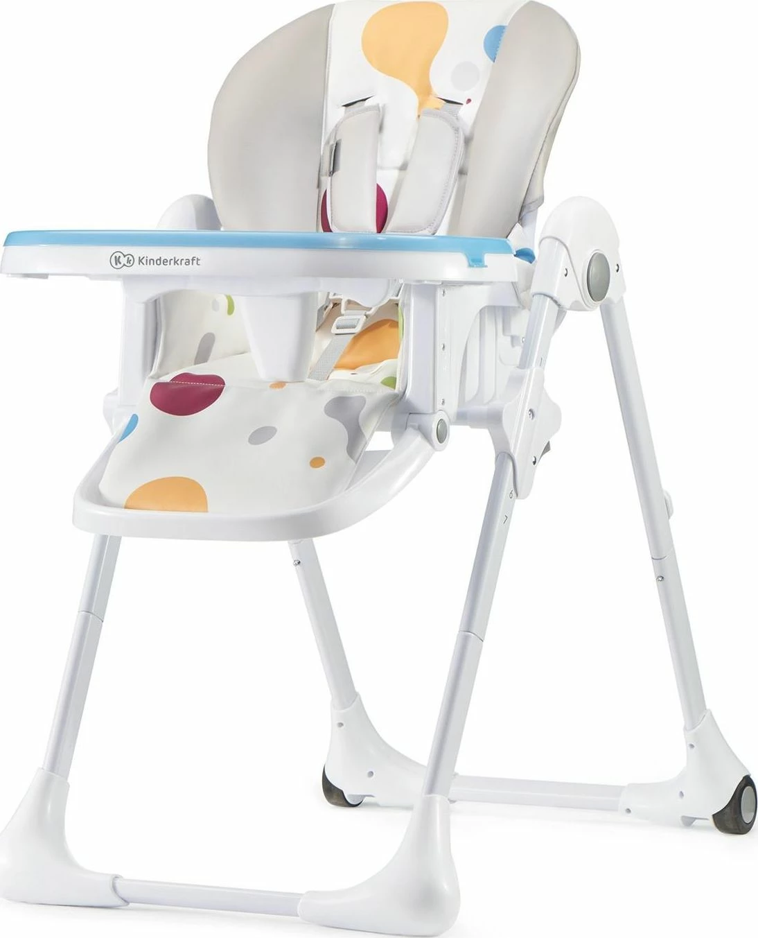 Karrige ushqimi 2n1 KinderKraft Yummy, e palosshme, me rrota, 7 nivele lartësie, multikolore
