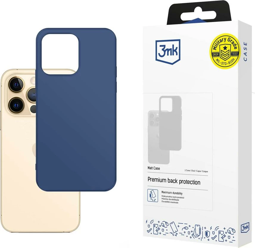 Mbështjellës 3mk Matt Case për Apple iPhone 13 Pro, mat, blu