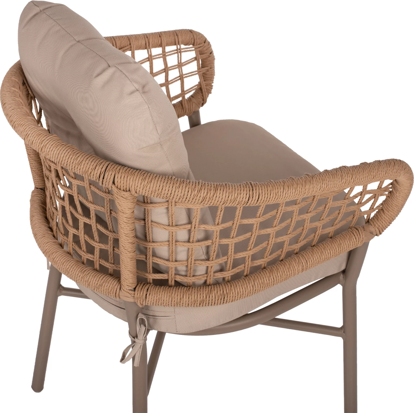 Karrige alumini mocha profesionale rattan & jastëkë bezhë FH5863.02 60x56x84 cm
