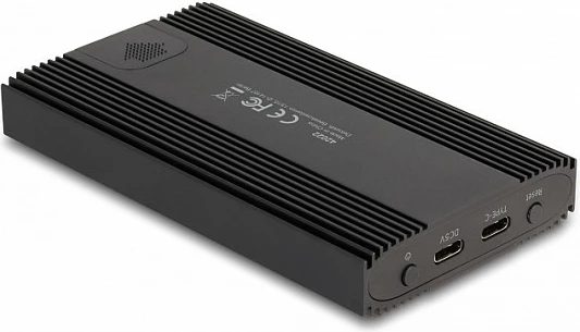 Kasë e jashtme DeLOCK për 2x M.2 NVMe, USB-C, 20 Gbps, RAID, e zezë
