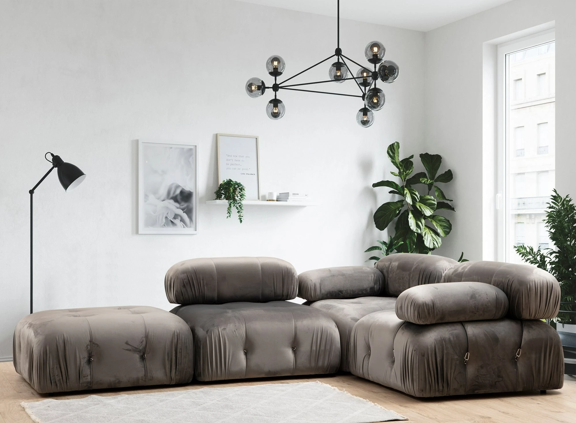 Puf Bubble, ngjyrë gri, Tuffet Atelier del Sofa