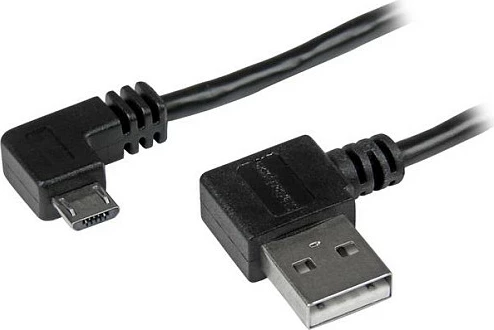 Kabllo Micro-USB StarTech, USB-A në Micro-USB B, 1m, konektorë me kënd, e zezë