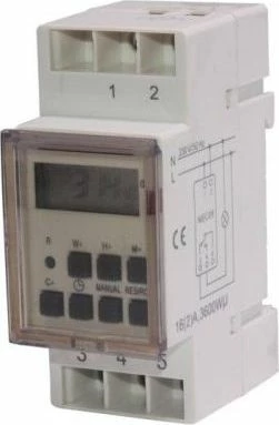 Tajmer digjital DIN-rail Maclean MCE09, 10 programe, LCD