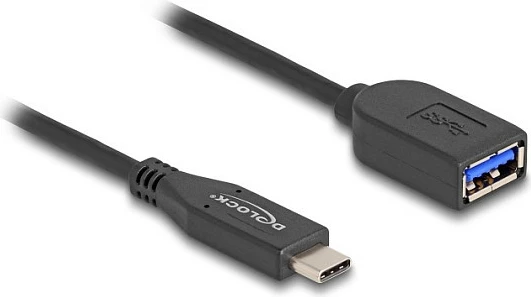 Kabllo USB DeLOCK USB-C (m) në USB-A (f), 0.5 m, USB 3.2 Gen 2, 10 Gbps, e zezë