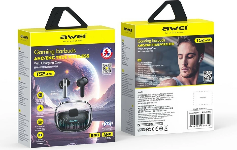 Kufje Me Bluetooth AWEI T52 ANC