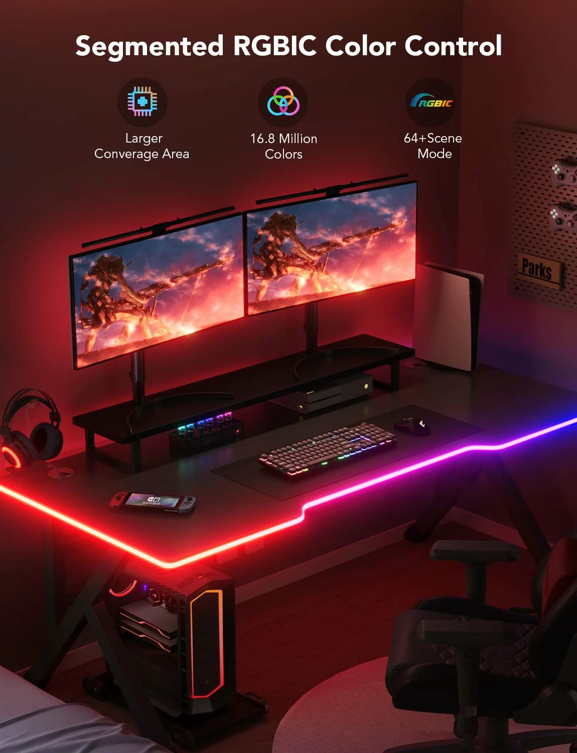 Shirit neon LED Govee H61C3 3m RGBIC Bluetooth, prizë EU