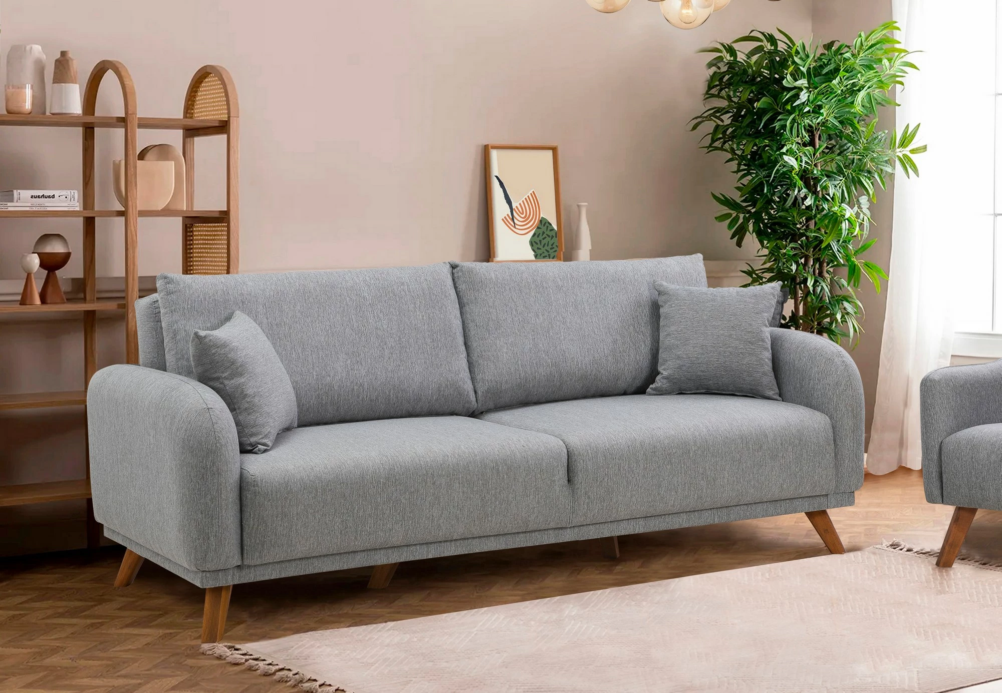 Set divan-krevat Hera, ngjyrë gri, Atelier del Sofa