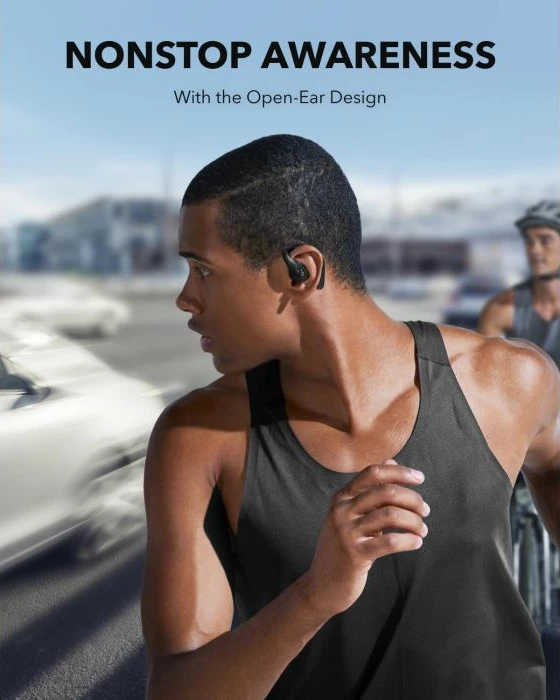 Kufje wireless Anker Soundcore AeroFit Pro A3871G11, LDAC, Spatial Sound, IPX5, 46h, me kuti karikimi, të zeza