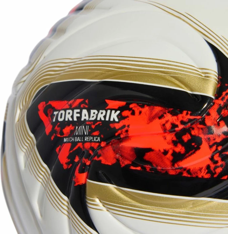Top futbolli mini adidas Bundesliga Torfabrik 26/27, bardhë-portokalli-ari [Madhësia: 1]