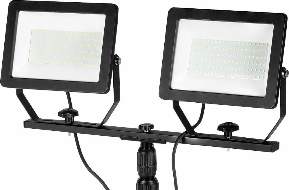 Reflektor LED i dyfishtë NEO Tools 99-096, 2x100W, 2x8500lm, IP65, stativ 1.8m, i zi