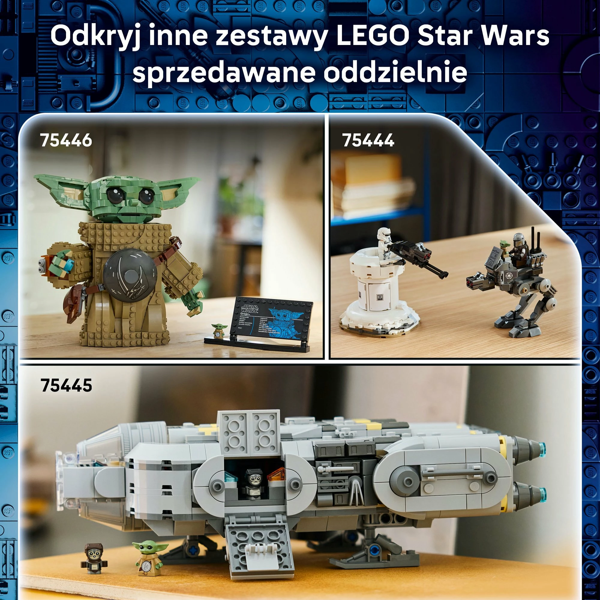 Set ndërtimi LEGO Star Wars The Razor Crest 75447, 930 copë, 10+ vjet, gri/verdhe