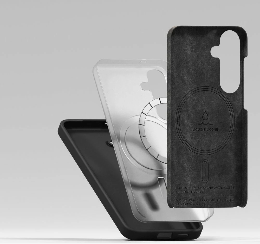 Mbështjellës Ringke Silicone MagSafe për Samsung Galaxy S25+, i zi