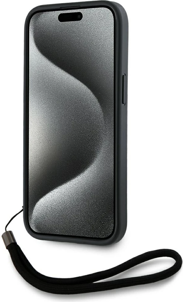 Mbështjellës Karl Lagerfeld Saffiano Athleisure Stripes Cord për iPhone 15 Pro, Rozë