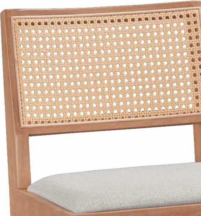 Karrige për bar Winslow, dru gome, ngjyrë arre, ratan pvc natyral, set prej 2 copë