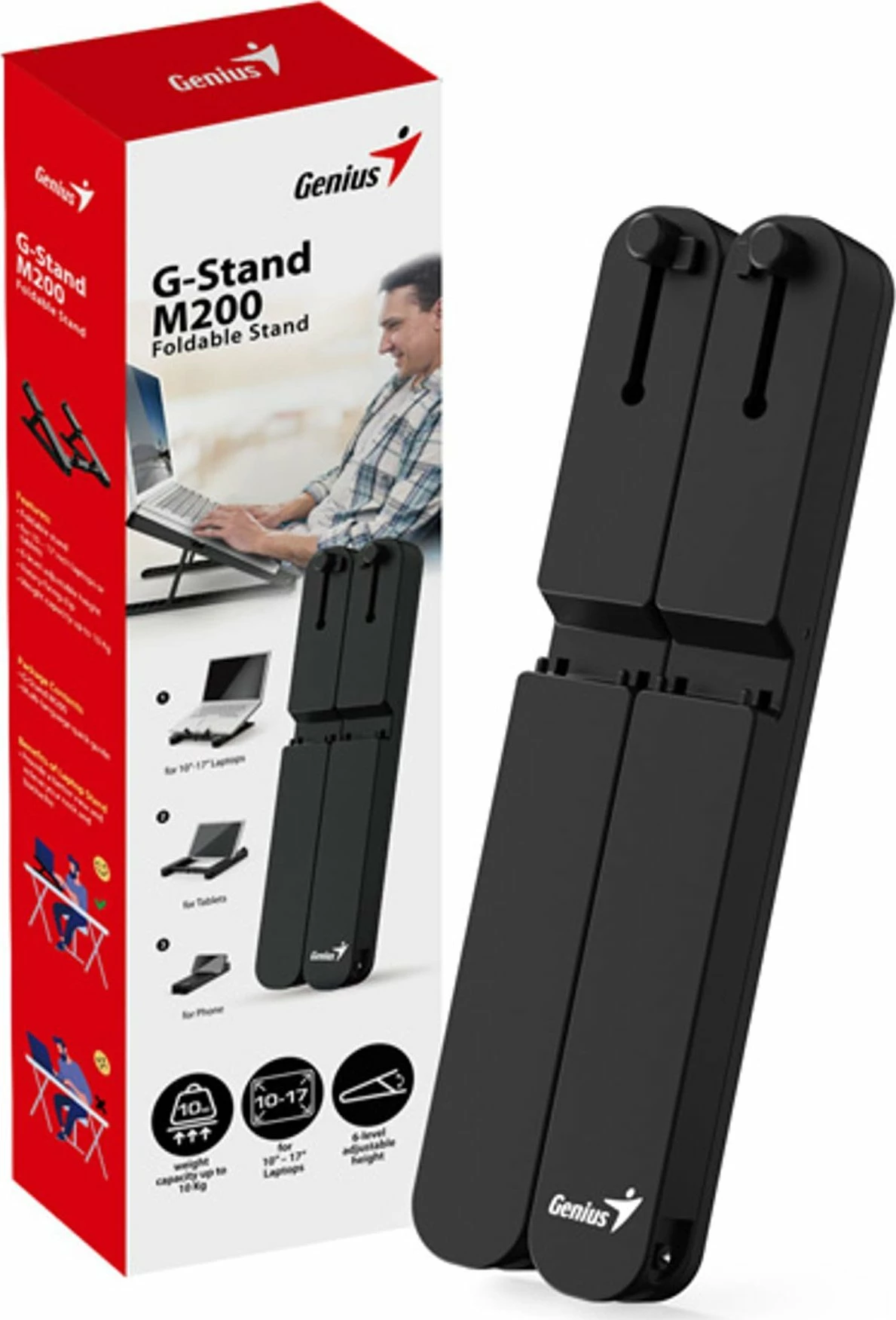 Mbajtëse laptopi Genius G-Stand M200, 10" – 17", e zezë