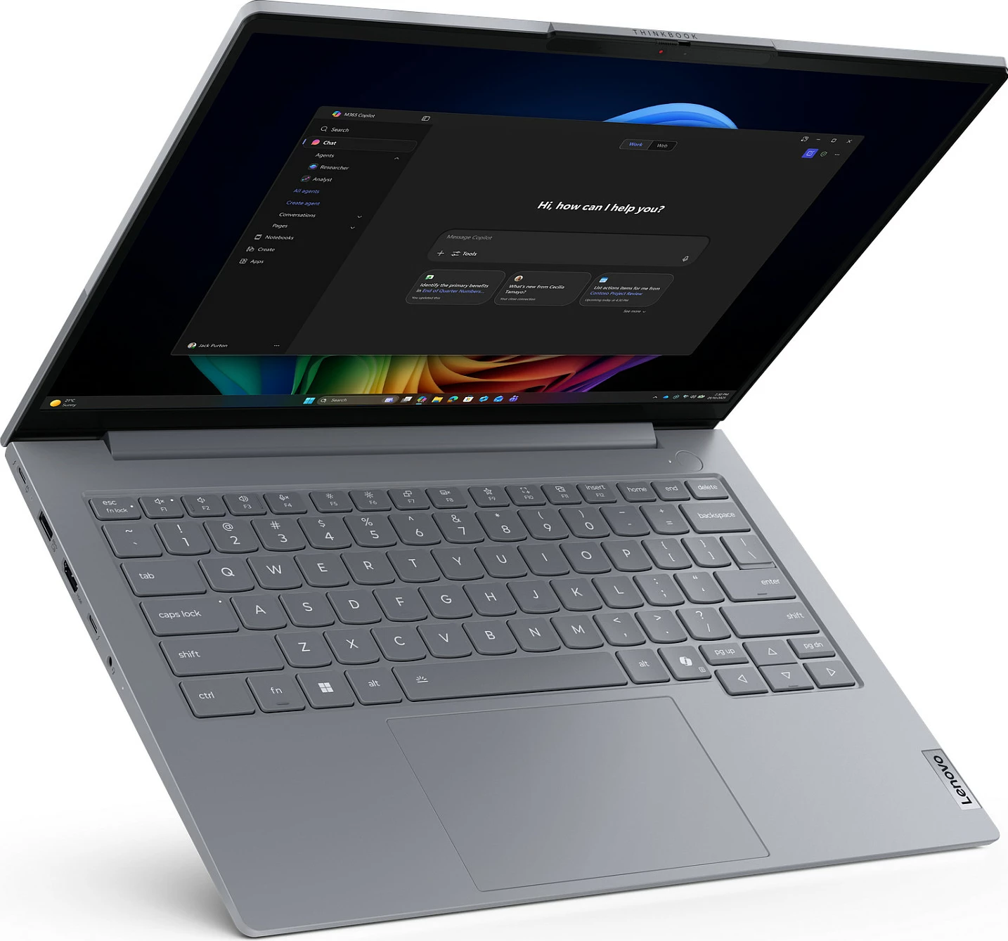 Laptop Lenovo ThinkBook 14 G9, CU7 355, 16GB RAM, 512GB SSD, Windows 11 Pro, Arctic Grey