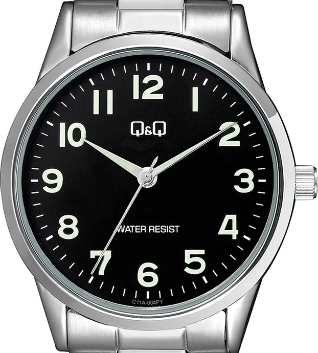 Orë dore Q&Q C11A-004PY, e argjendtë/zezë